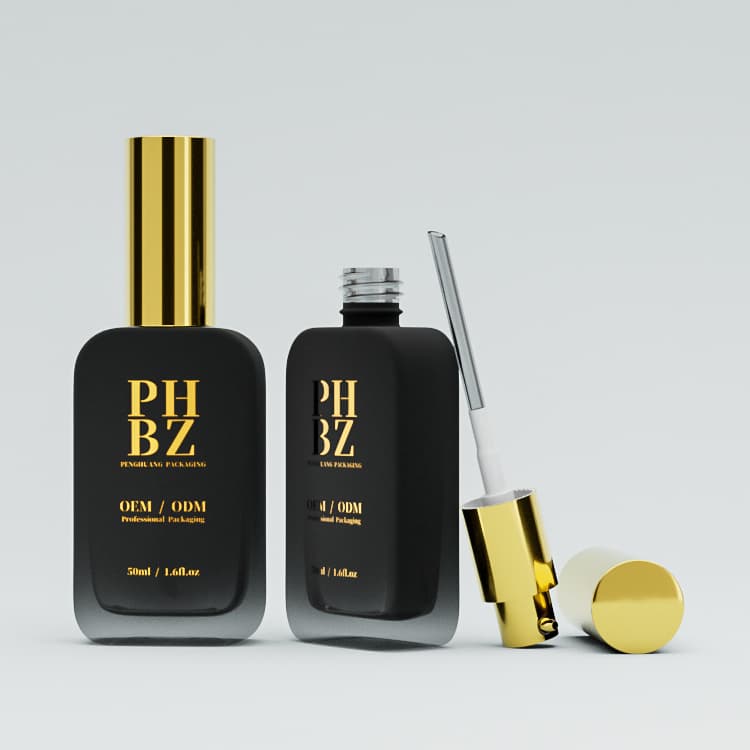 Cosmetic packaging — Empty Refillable Glass Foundation Bottle 50ML Press Head Pump Cosmetic Liquid Foundation Bottle Dispenser Face Care Packaging