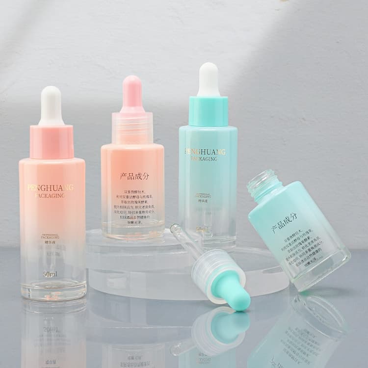 Cosmetic packaging — Custom Luxury 1oz 30ml Glass Serum Bottle for Skincare Essential Oil Dropper Container with Screen Printing Oil Cream Packaging