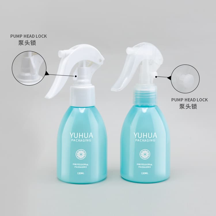 Cosmetic packaging — 120ml Recycling Empty Plastic PET Cleaning Blue Personalized Cosmetic Bottles Packing Home Spray