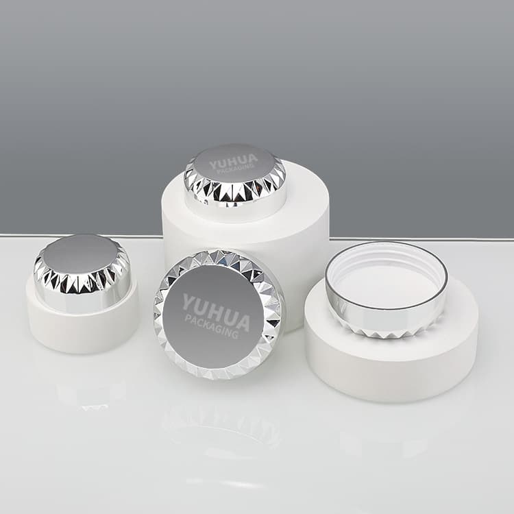 Cosmetic packaging — wholesale fancy silver rose gold aluminum screw cap for jars