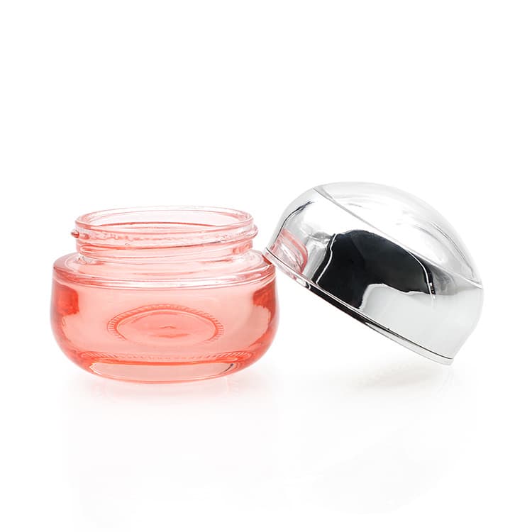 Cosmetic packaging — Clear pink  Glass jar 30g  50g Face Cream Jars Container  Cosmetic Packaging Set for Skin Care Jar Manufacturers