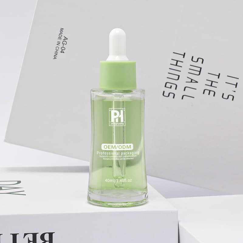 Cosmetic packaging — Customizable Matte Transparent Glass 40ml Serum Bottle Pipette Hair Care Oil Eye Dropper Cosmetic Screen Printing Frost