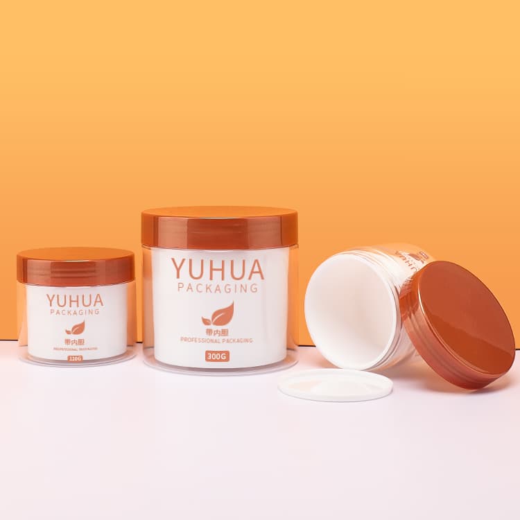 Cosmetic packaging — Round Cosmetic Jar with Lid 80g 100g 300g Recycled Transparent Plastic Cream Jar for Skin Care Cream