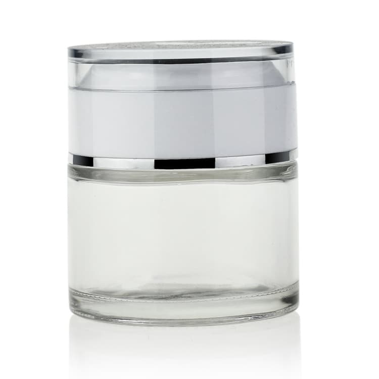 Cosmetic packaging — 30g 50g empty clear thick cream containers glass jar with acrylic lid