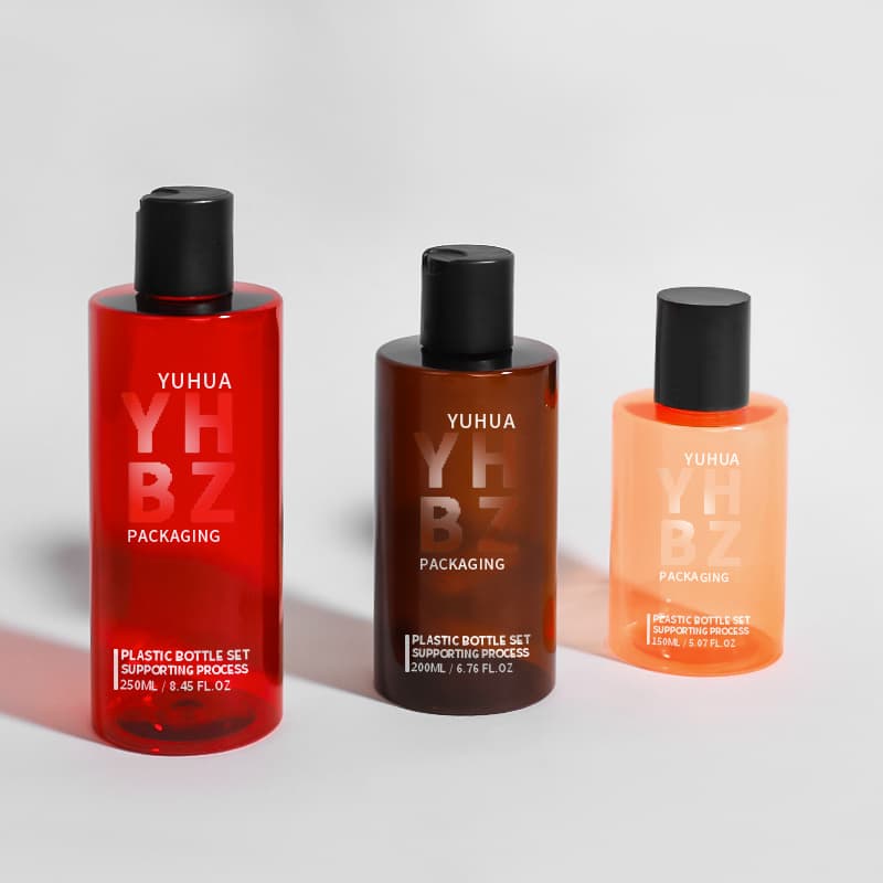 Cosmetic packaging — Wholesale Refillable PET Flat Shoulder Cream Lotion Shampoo Conditioner Pump Bottles Flip Top Cosmetic Packaging Containers