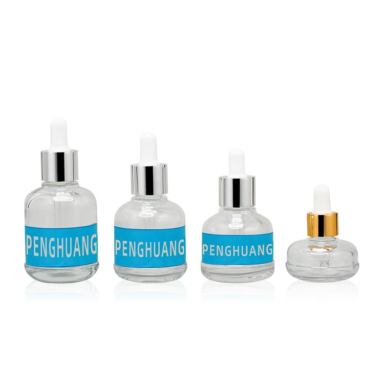 Cosmetic packaging — Factory Supplier Luxury Skincare Serum Container Round Colored 20Mml 40ml 50ml Cosmetics Glass Essential Oil Dropper Bottle
