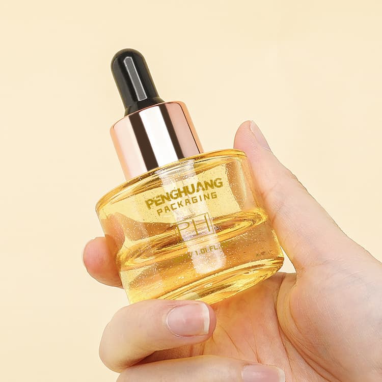 Cosmetic packaging — Serum Bottle 1oz Luxury 20ml 30ml 50ml Glass Dropper Bottle Skincare Packaging Essential Oil Bottle with Bright Thin Flash