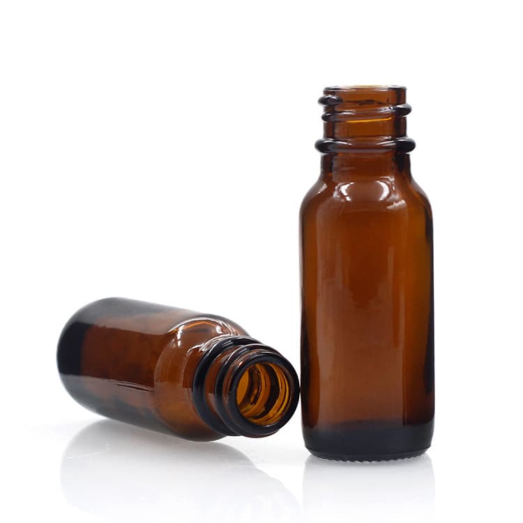 Cosmetic packaging — Boston Amber Glass Bottles Massage Essential Oil Glass Dropper Bottle 15ml skin care