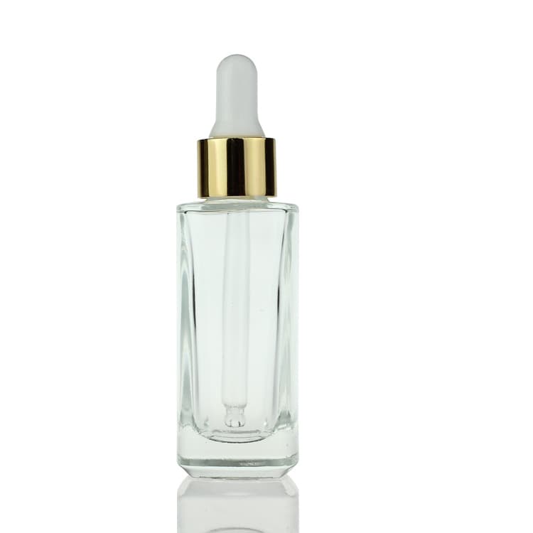 Cosmetic packaging — Fancy square glass dropper bottle with 15ml 30ml glass serum bottles for oil clear luxury essens makeup Cosmetic Packaging
