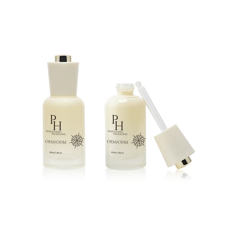 Cosmetic packaging — High Quality 30ml & 50ml Clear Glass Bottles for Private Care Essential Oils Cosmetics Liquid Serum Lotion Dropper Cap Hair Care