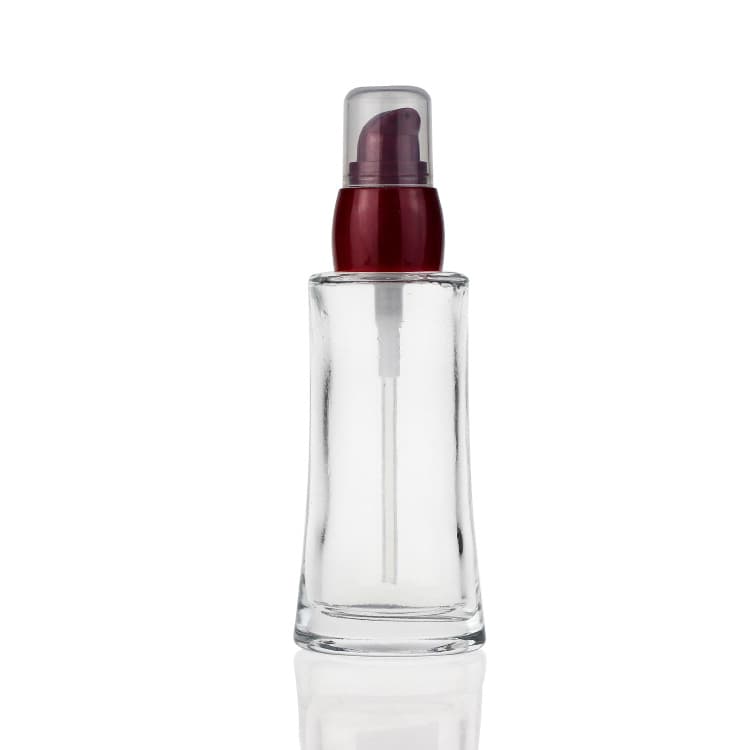 Cosmetic packaging — cosmetic packaging 40ml 1oz mpty Popular  Makeup Foundation Bottle With Red Pump