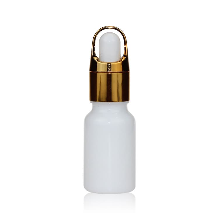 Cosmetic packaging — Luxury empty opal white porcelain glossy glass dropper bottle pipettes cosmetic packaging OEM 10ml white essential oil bottle