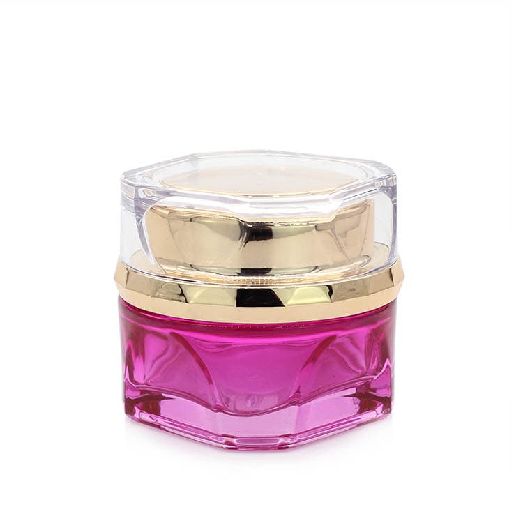 Cosmetic packaging — Luxury empty eye cream jar glass round cosmetic face cream skin care containers Clear Glass Cream jar 50g  100g Packaging