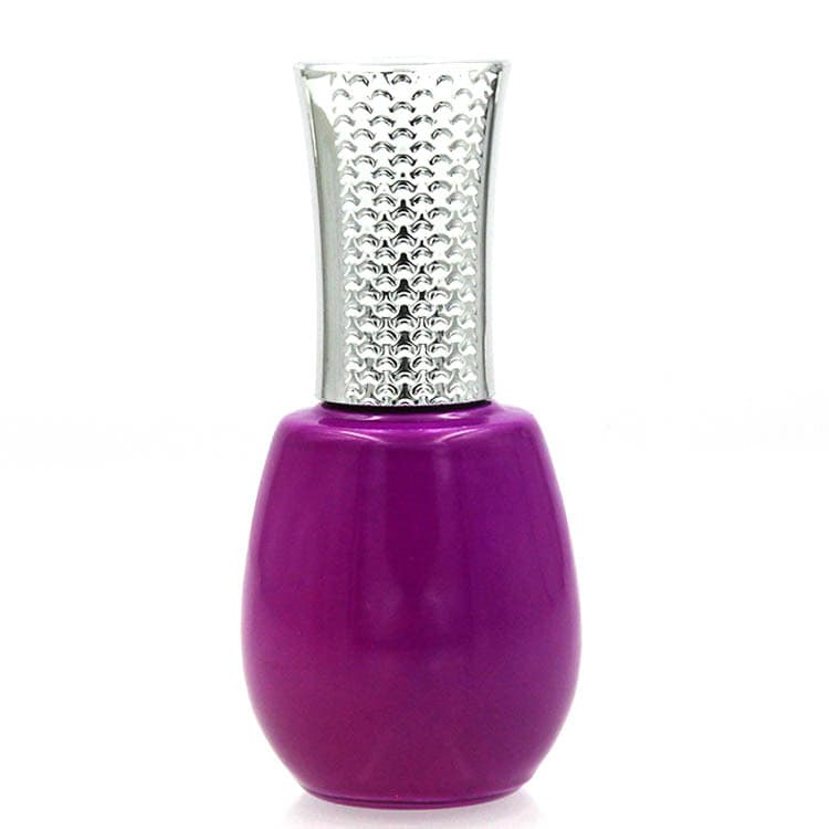 Cosmetic packaging — Christmas package lucky 5ml 10ml 15ml nail polish super purple color bottle with luxury silver cap
