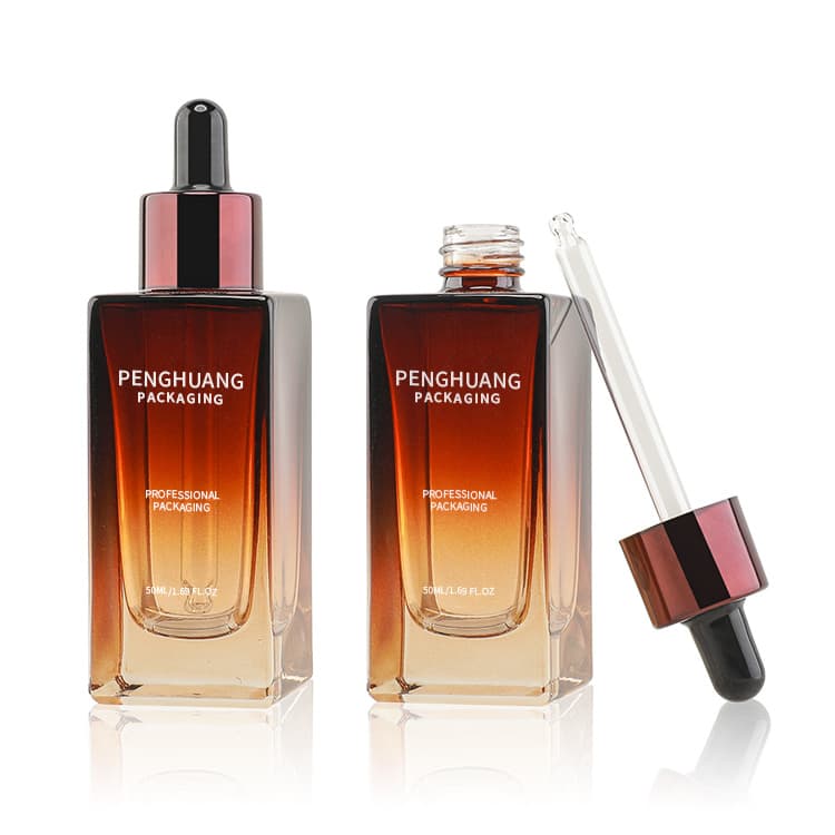 Cosmetic packaging — Wholesale 30ml 50ml Amber Glass Serum Dropper Bottle Facial Care Moisture Customized Skincare Box Screen Printing Essential Oils