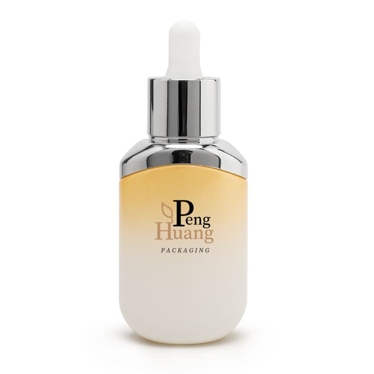 Cosmetic packaging — 30ml oval shape glass dropper bottle with silver shoulder