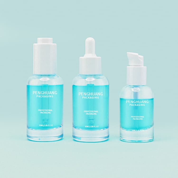 Cosmetic packaging — High Quality 30ml 50ml Clear Glass Bottles Dropper Cap for Private Care Essential Oils Cosmetics Liquid Serum Lotion Hair Care