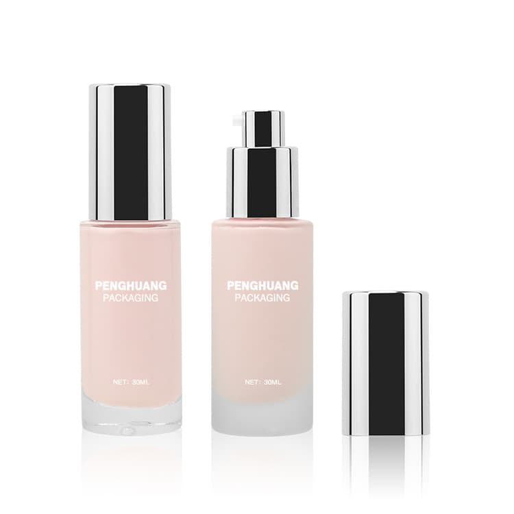 Cosmetic packaging — OEM ODM Luxury 30ml Glass Liquid Foundation Bottle Makeup Serum Face Foundation Primer Bottle Cosmetic Packaging