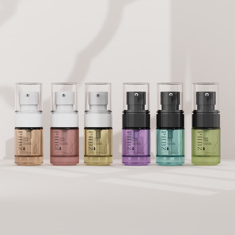 Cosmetic packaging — Colorful 15ml/0.5oz Cosmetic Packaging Glass Serum Lotion Bottle with Empty Pump Foundation Glass Bottle Pump