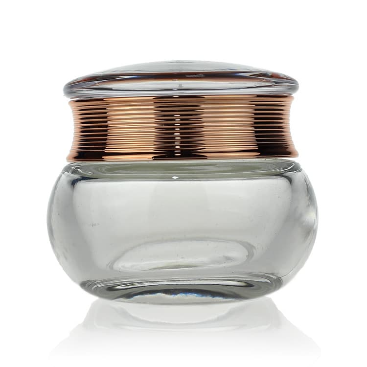 Cosmetic packaging — High Quality Skin Care Packaging Jars 50g Empty Body Cream Cosmetic Glass Jars With Silver Screwing Cap