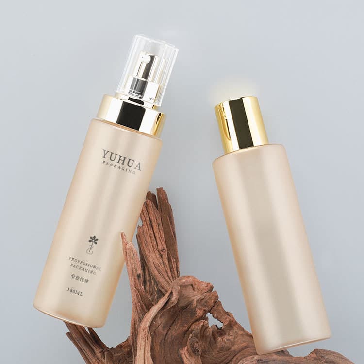 Cosmetic packaging — Wholesale Custom Logo 180ml Plastic Lotion Bottle Skin Care Frosted Empty Body Cosmetic Plastic Bottle Gold Pump