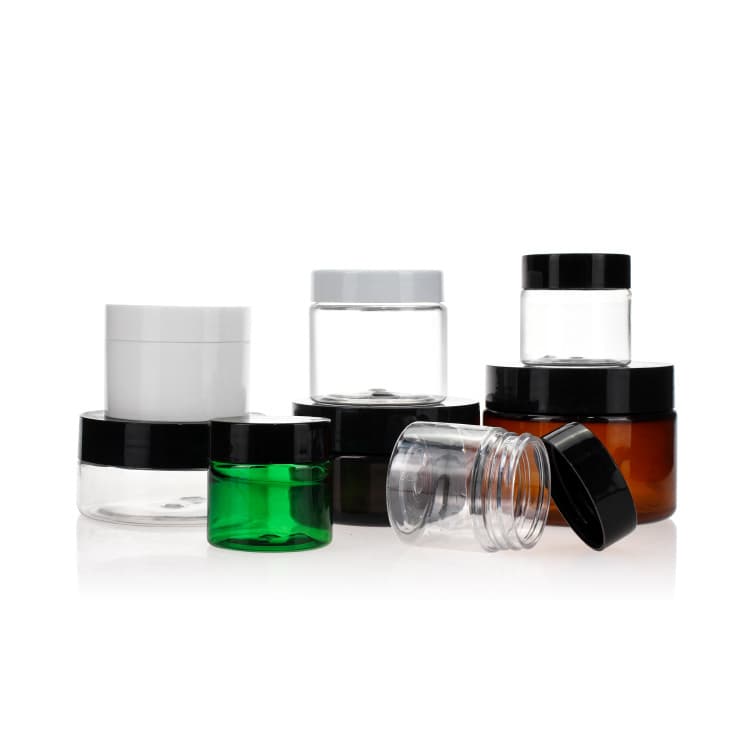 Cosmetic packaging — Wholesale Clear Makeup Packaging Container Plastic PET Cosmetic Cream Jars cosmetics cream empty jar