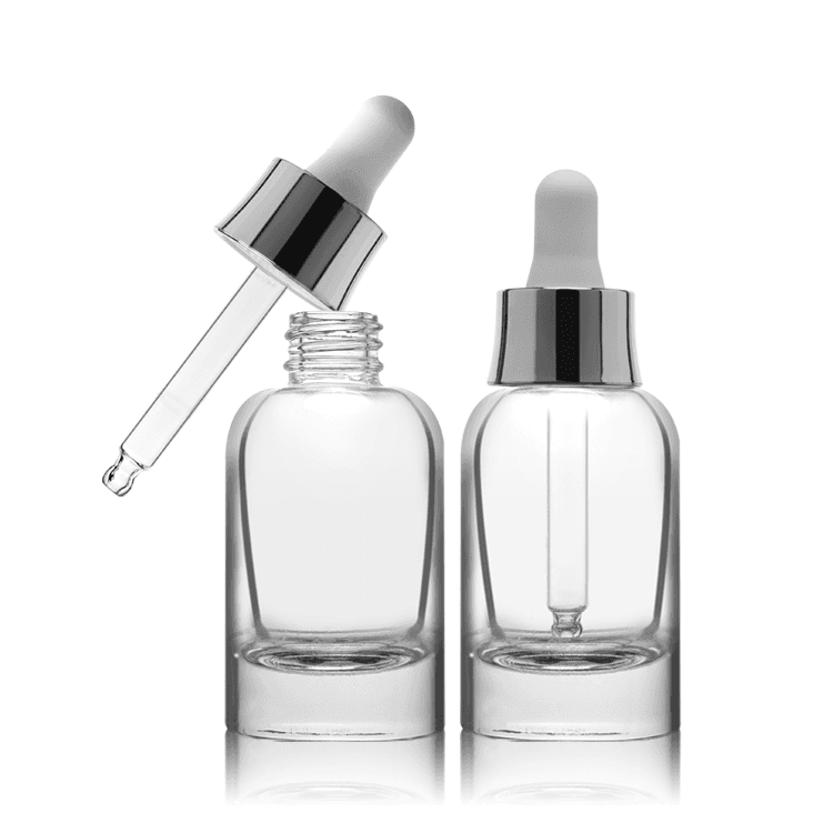 Cosmetic packaging — Factory clear 30ML Empty Essence Bottle Cosmetic Skincare Serum Bottle Dropper Packaging for Serum Liquid