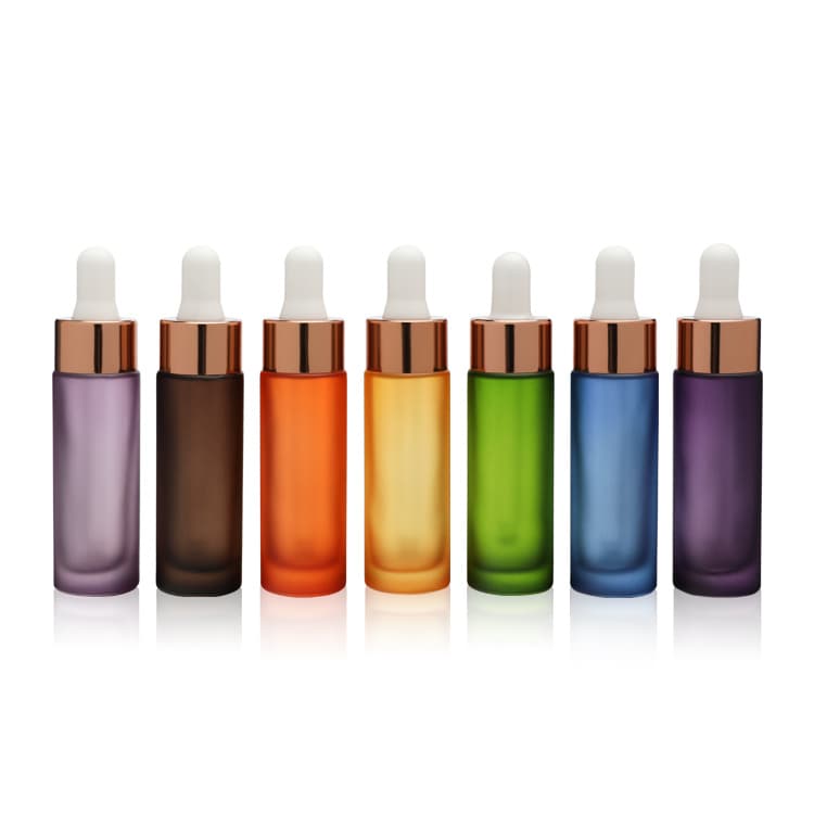 Cosmetic packaging — Unique colorful 15ml  serum  glass dropper bottle for  essence glass dropper bottles clear skin care cosmetic packaging