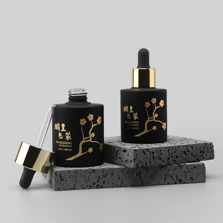 Cosmetic packaging — Custom 1oz 30ml Serum Bottle Massage Oil Dropper Bottle Glass for Hair Face Oil Skincare Packaging Glass Serum Bottle 50ml