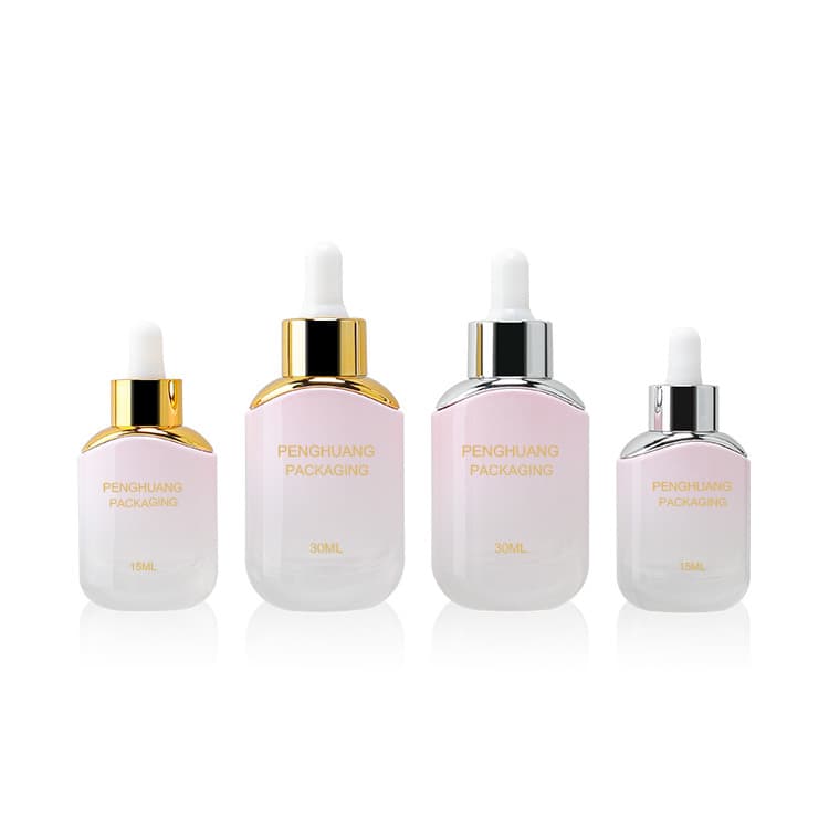 Cosmetic packaging — Wholesale Price Transparent Cosmetic Glass Packaging Thick Bottom Serum Bottle 15ml with Shoulder Sleeve Skincare Packaging