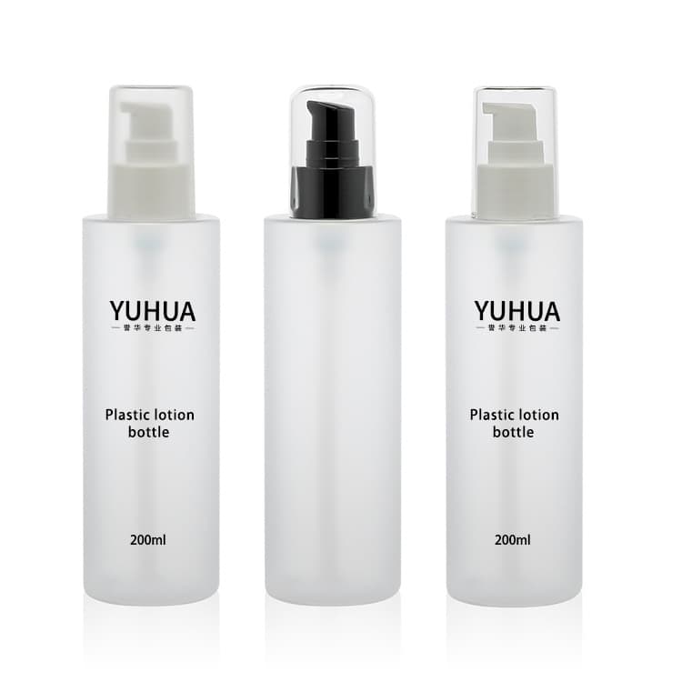 Cosmetic packaging — Cosmetic Skincare Plastic Bottle PCR Recycle Frosted 200ml Plastic PET Lotion Pump Bottle Sprayer Lotion Toner Essence Packaging