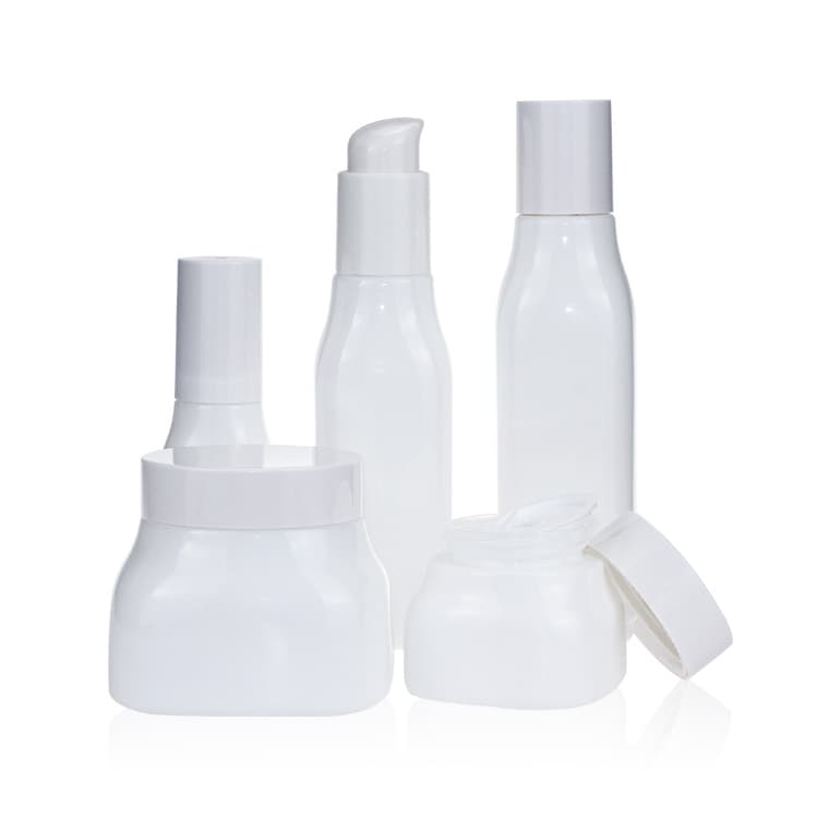 Cosmetic packaging — Custom Luxury Empty White Porcelain Slant Shoulder Square Glass Bottle Jar For Moisturiser