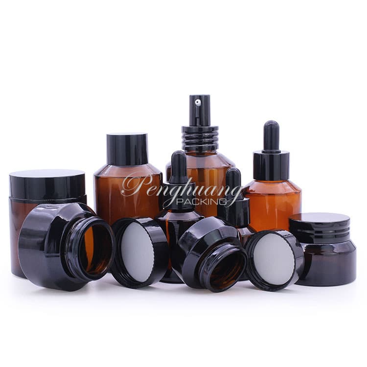 Cosmetic packaging — Factory Price Cosmetic Packaging Glass Bottle Set For Cream/ Lotion/ Serum