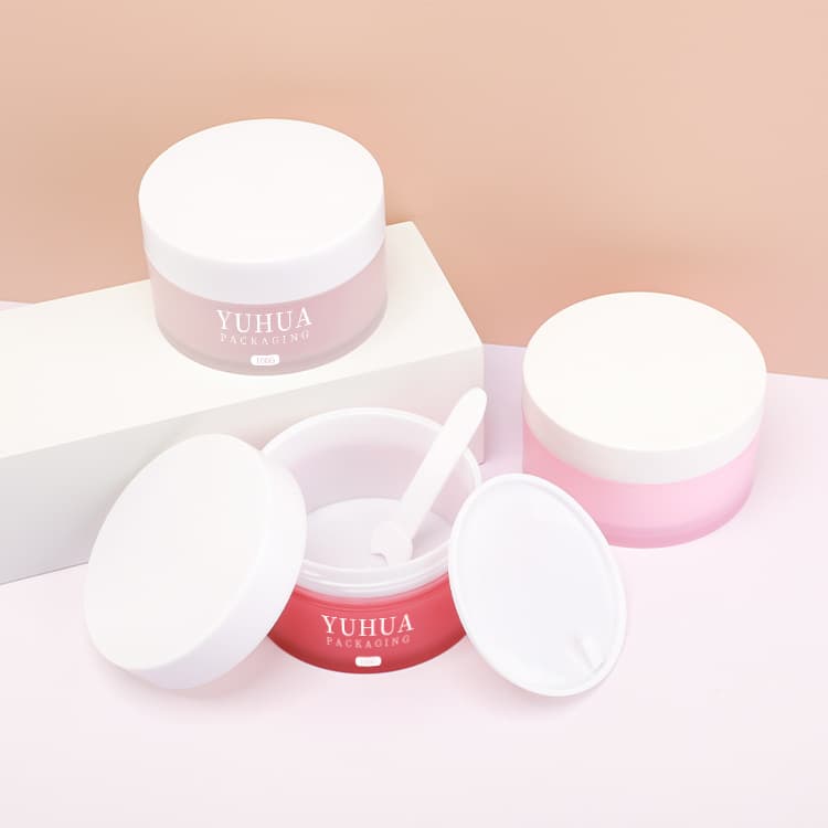 Cosmetic packaging — Eco Friendly Empty Custom Painting Plastic 100g Cosmetic Jars Container pp Screw Cap Body Scrub Jars with Lid