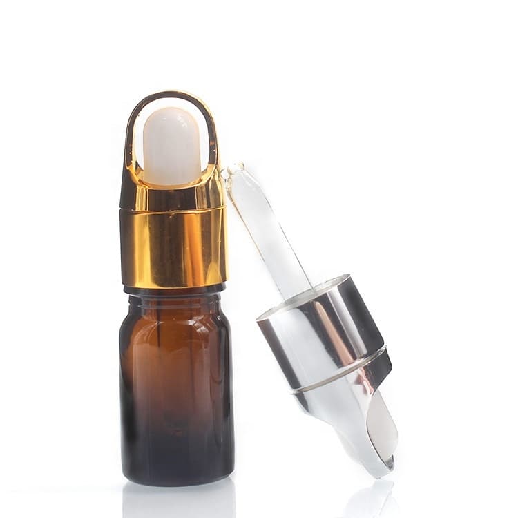 Cosmetic packaging — Amber Color Glass Bottles Body 5ml Essential Oil Bottles Custom Color Silk with Dropper Manufacturers Hot Sale 5ml Personal Care