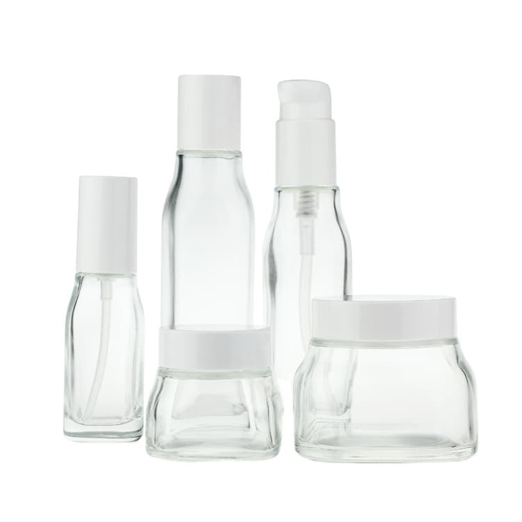 Cosmetic packaging — square 50g 150g 40ml 100ml 120ml glass bottle cosmetic skincare product container