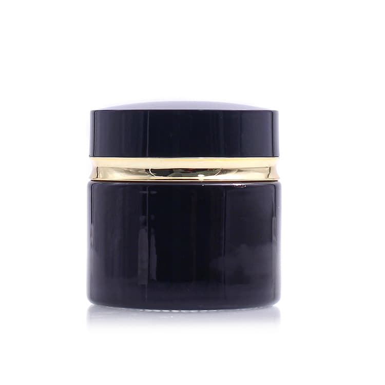 Cosmetic packaging — Manufacturer Black Glass jar 30g  50g Face Cream Jars Container  Cosmetic Packaging Set