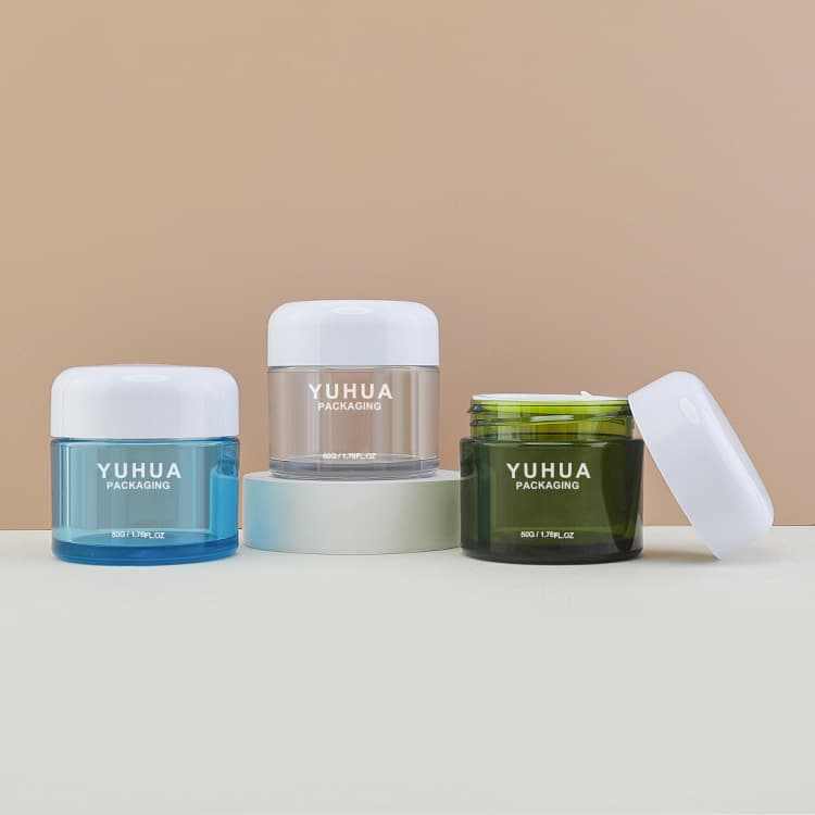 Cosmetic packaging — Factory Custom logo Petg Cosmetic Jar 30g Thick Wall Transparent Plastic Cream Jar for Body Butter Face Cream Lotion