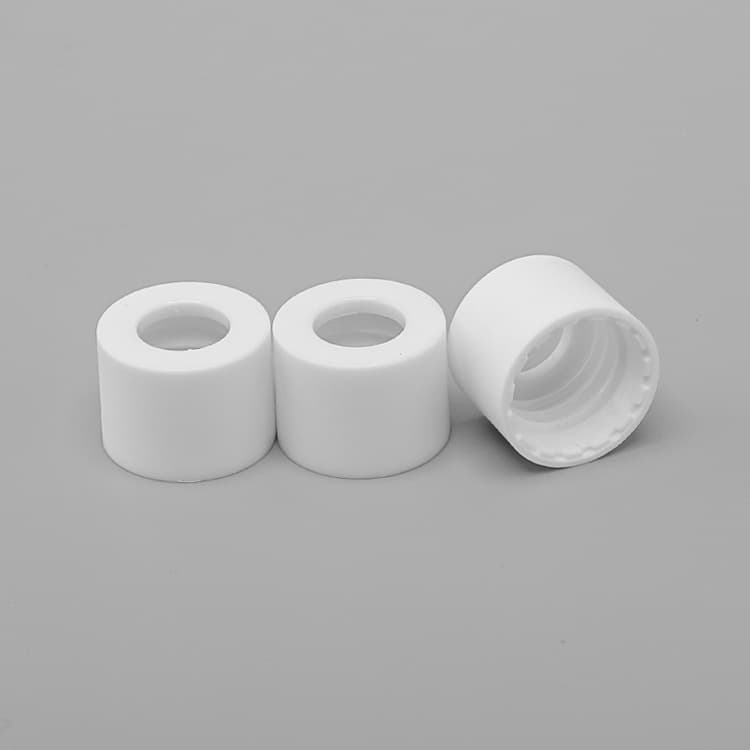 Cosmetic packaging — White Dumb Screw Cap Plastic Lids 18mm for Essential Oil Dropper Plastic Circle Factory Makeup Suppliers