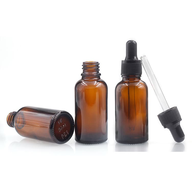 Cosmetic packaging — Luxury Essential Oil Packaging 10ml 15ml 20ml 30ml 50ml 100ml Frosted Amber Oil Glass Dropper Bottle