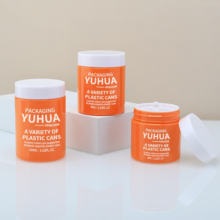 Cosmetic packaging — Biodegradable PET Plastic Cream Jars Wide Mouth Containers Black/Customized Cap Skin Care Lotion Face Mask Cosmetic