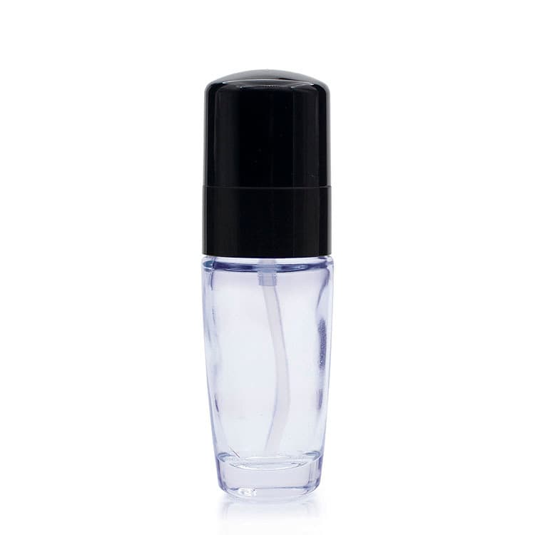 Cosmetic packaging — Luxury Cosmetics Packaging Round 30ml Liquid Foundation Glass Bottle with Pump Beauty Liquid Factory
