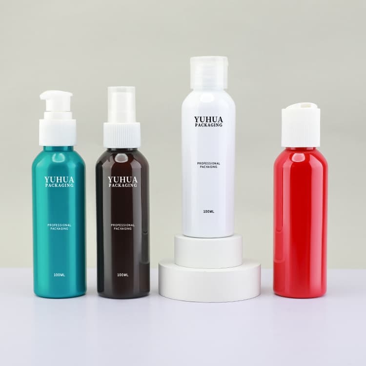 Cosmetic packaging — Custom colorful mist sprayer plastic bottle 100ml cosmetic plastic bottle container fine mist spray bottles for perfume