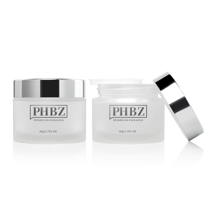 Cosmetic packaging — Wholesale Refillable Cosmetic Containers Packaging 50g Round Glass Cream Jars with Lid