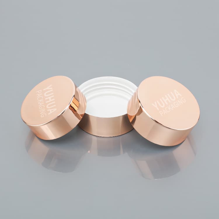 Cosmetic packaging — Cosmetic Jar Aluminum Screw Caps 56mm 52mm Cosmetic Jar Rose Gold Cap Round Plastic Screw Cap