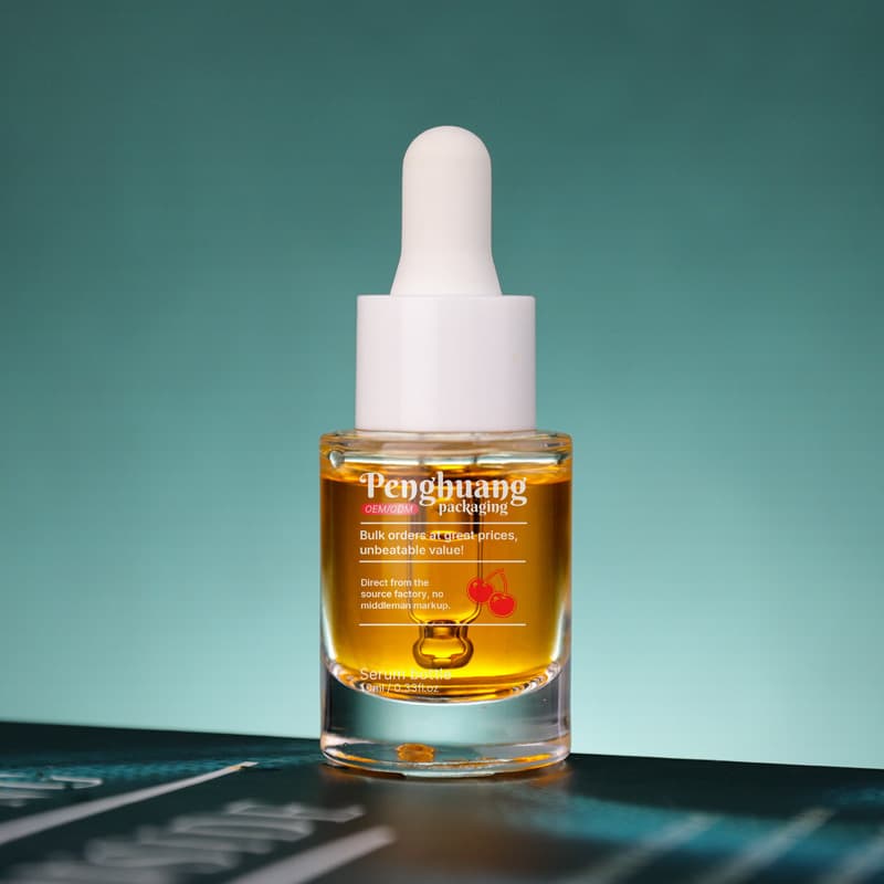 Cosmetic packaging — Custom Matte Small Capacity 10ml Thick Glass Essential Oil Serum Dropper Bottle Empty Cosmetic Sample Packaging Custom Color