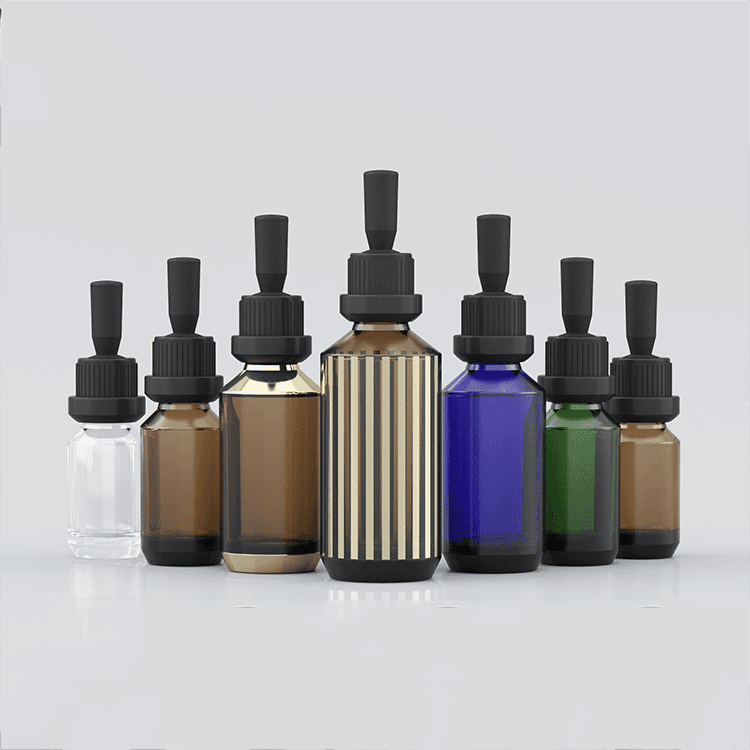 Cosmetic packaging — Empty Custom Label 5/10/15/20/30/50/100ml Colorful Glass Dropper Bottles With Childproof Tip