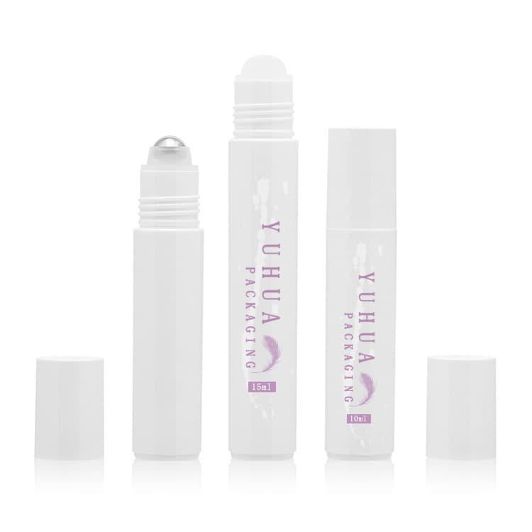 Cosmetic packaging — Mini package roll ball on bottle easy carry travel style 10ml 15ml oil PP bottle round cap roll ball cover
