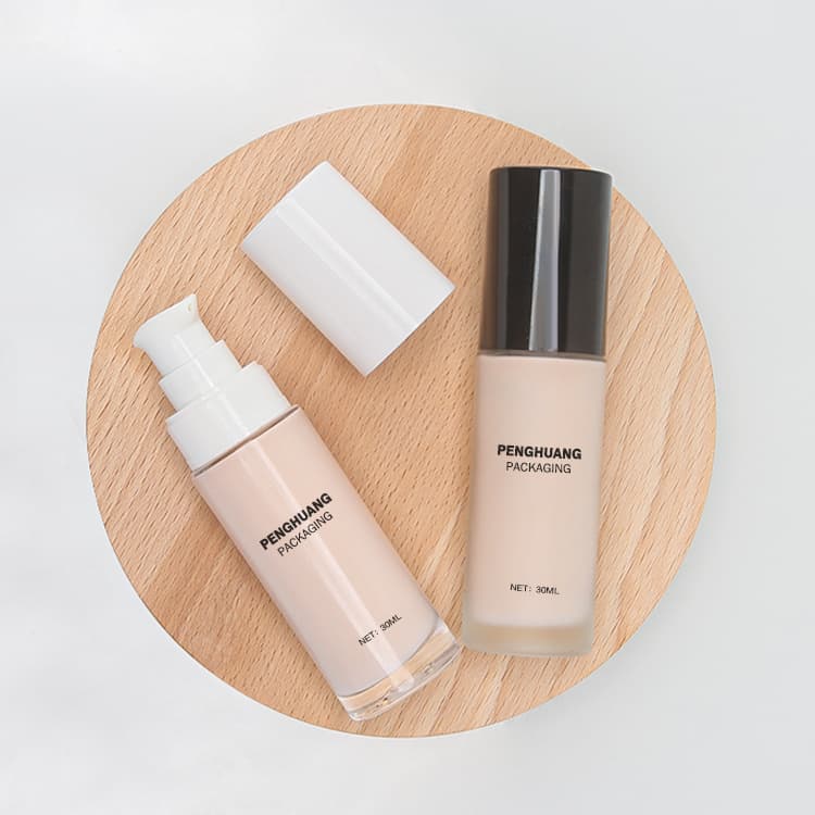 Cosmetic packaging — Empty OEM ODM 30ml Glass Liquid Foundation Bottle with Lotion Pump Bottle Moisturizer Sunblock Glass Foundation Packaging