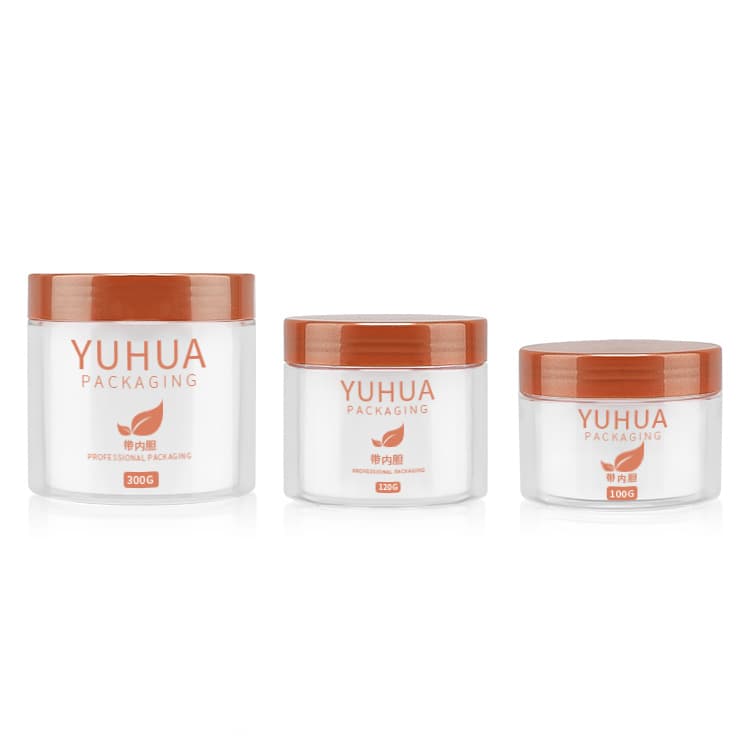 Cosmetic packaging — Hot Sale Skincare Packaging Mud Film Face Cream Jar Double Layer PET Refillable Plastic Cream Jar